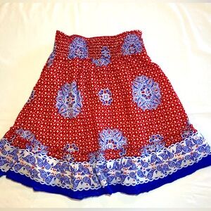 Old Navy Girls Red, White, & Blue Mandala Design Skirt Size XS